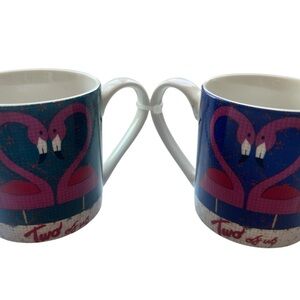 Paul Thurlby “Two of Us” Flamingo Mugs - Vintage